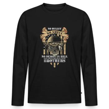 Manifestation des vétérans de guerre - T-shirt manches longues Premium bio Homme - noir - Devant - Nico (187cm)