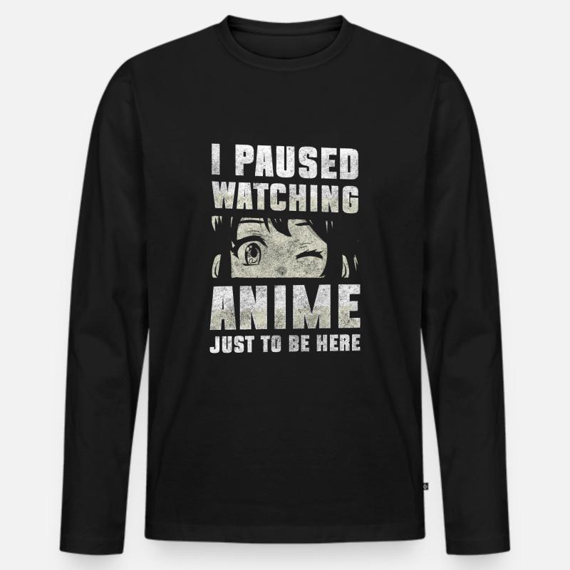 Anime Ramen - Männer Premium Bio Langarmshirt - Schwarz