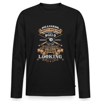 Billiard Spiel Kneipe Der Meister - Männer Premium Bio Langarmshirt - Schwarz - Vorne - Nico (187cm)