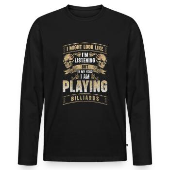 Pool Billardtisch Kugel Der Meister - Männer Premium Bio Langarmshirt - Schwarz - Vorne - Nico (187cm)