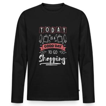 Shopping Purchase Gift Queen - Men's Premium Organic Long Sleeve Shirt - black - Front - Nico (187cm)