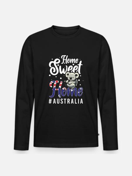 Flag Kangaroo Continent Crest - Men's Premium Organic Long Sleeve Shirt - black