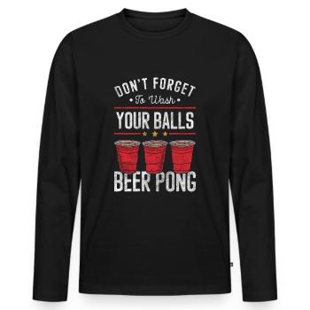 Beer Celebrations Team Sports - Men's Premium Organic Long Sleeve Shirt - black - Front - Nico (187cm)