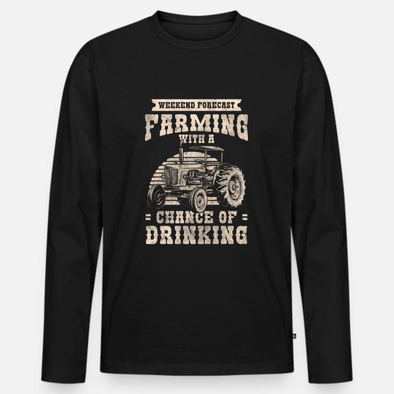 Bauer Karriere Ernte Landleben - Männer Premium Bio Langarmshirt - Schwarz