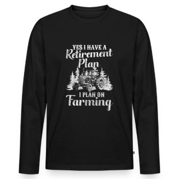 Landwirt Beruf Mistgabel Protest - Männer Premium Bio Langarmshirt - Schwarz - Vorne - Nico (187cm)