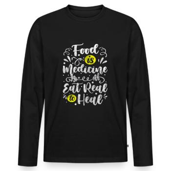Consultante Vocation Habitudes alimentaires conscientes - T-shirt manches longues Premium bio Homme - noir - Devant - Nico (187cm)