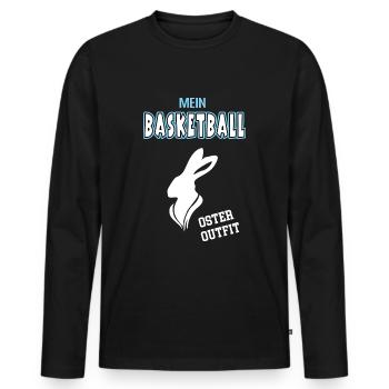 Basketball Frohe Ostern Ostergeschenk Basketballer - Männer Premium Bio Langarmshirt - Schwarz - Vorne - Nico (187cm)
