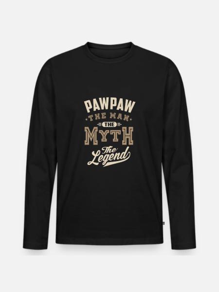 Pawpaw The Legend - Men's Premium Organic Long Sleeve Shirt - black