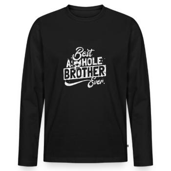 Best brother of all time - gift - Men's Premium Organic Long Sleeve Shirt - black - Front - Nico (187cm)