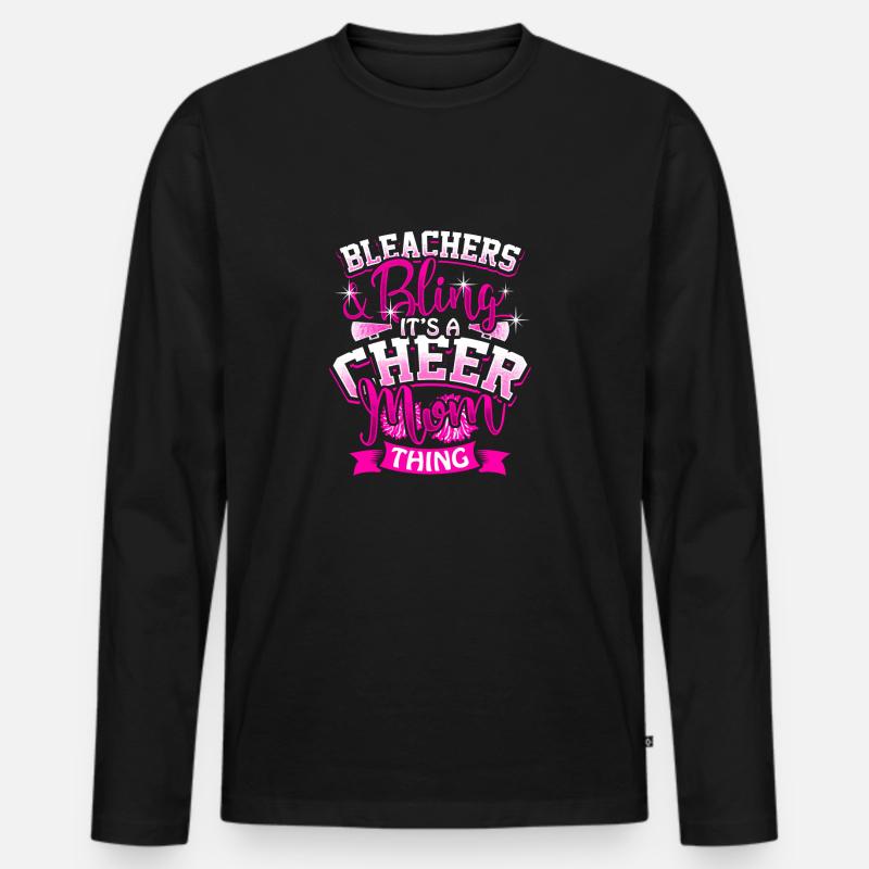 Cheerleader Mutter Mom Geschenk - Männer Premium Bio Langarmshirt - Schwarz