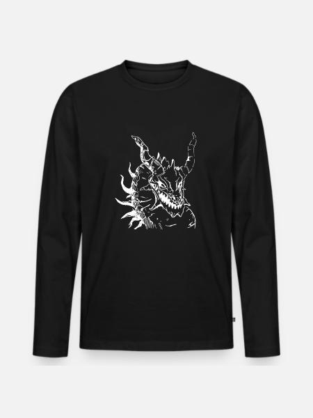 Epischer Drache - Männer Premium Bio Langarmshirt - Schwarz