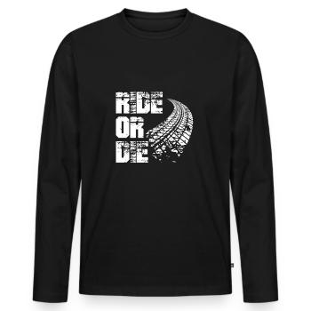 Ride or die GESCHENK - Männer Premium Bio Langarmshirt - Schwarz - Vorne - Nico (187cm)