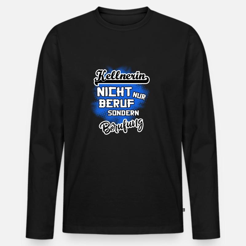 Kellnerin - eine Berufung - Männer Premium Bio Langarmshirt - Schwarz