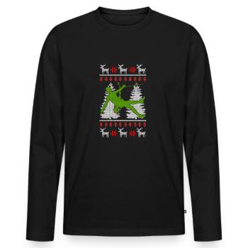 Climbing bouldering Ugly Christmas gift - Men's Premium Organic Long Sleeve Shirt - black - Front - Nico (187cm)