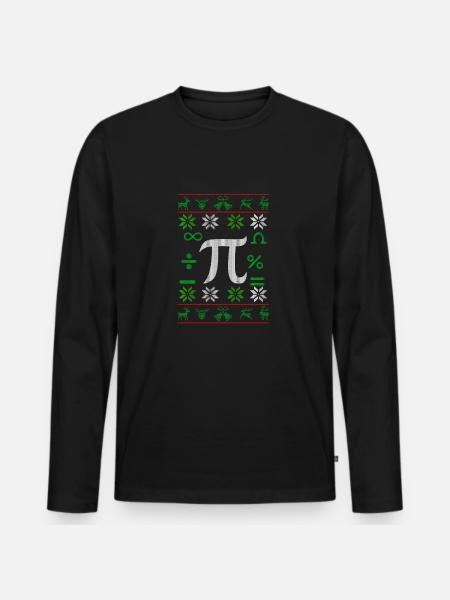 Mathematician Pi Ugly Christmas gift - Men's Premium Organic Long Sleeve Shirt - black