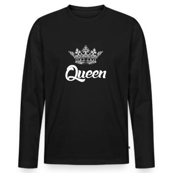 Reine T-shirt - vêtements correspondant - cadeau - T-shirt manches longues Premium bio Homme - noir - Devant - Nico (187cm)