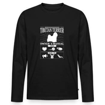 Cadeau Terrier tibétain - T-shirt manches longues Premium bio Homme - noir - Devant - Nico (187cm)