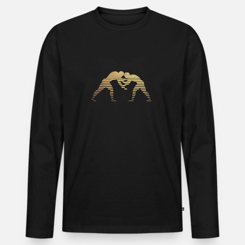 wrestling - Männer Premium Bio Langarmshirt - Schwarz