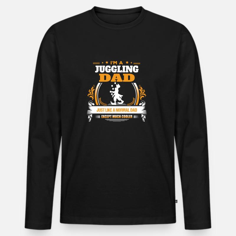 Jonglieren Dad Shirt Geschenkidee - Männer Premium Bio Langarmshirt - Schwarz