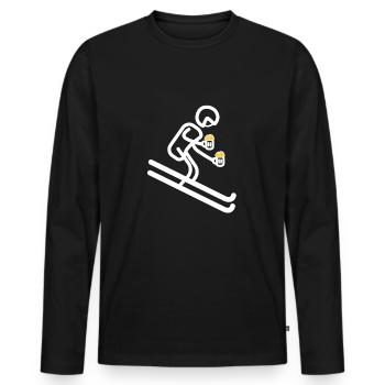 Apre Ski Tshirt Damen und Herren lustig Geschenk - Männer Premium Bio Langarmshirt - Schwarz - Vorne - Nico (187cm)