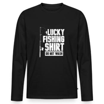 Fishing fishing bait funny gift Christmas - Men's Premium Organic Long Sleeve Shirt - black - Front - Nico (187cm)