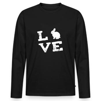 Lapin Lapin lapin nain cadeau d'amour - T-shirt manches longues Premium bio Homme - noir - Devant - Nico (187cm)