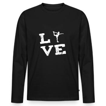 Patinage artistique Patinage sur glace Sport Amour Cadeau - T-shirt manches longues Premium bio Homme - noir - Devant - Nico (187cm)