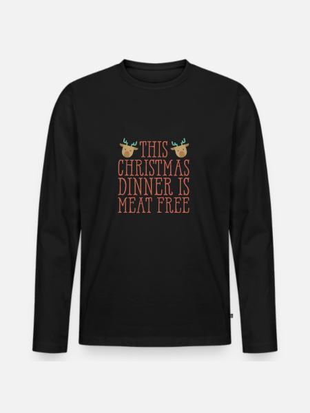 Questa cena di Natale è senza renne a base di carne - Maglia a manica lunga ecologica premium da uomo - nero