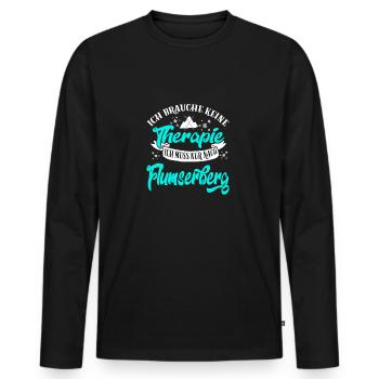 Therapie Flumserberg Skifahren Skifahrer Skiresort - Männer Premium Bio Langarmshirt - Schwarz - Vorne - Nico (187cm)