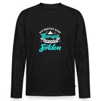 Therapie Sölden Skifahren Skifahrer Skiresort Gesc - Männer Premium Bio Langarmshirt - Schwarz - Vorne - Nico (187cm)