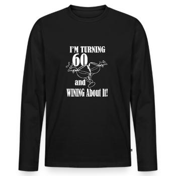 J’ai 60 ans et j’en pleure - T-shirt manches longues Premium bio Homme - noir - Devant - Nico (187cm)