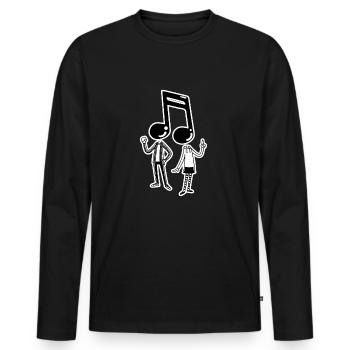 Music - People - Men's Premium Organic Long Sleeve Shirt - black - Front - Nico (187cm)