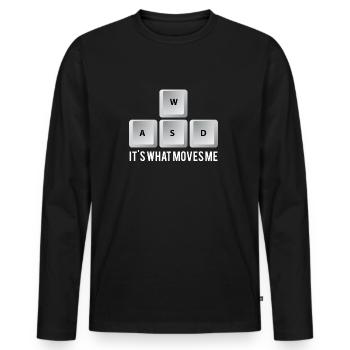 Gamer - PC - Nerd - Geek - Cadeau - T-shirt manches longues Premium bio Homme - noir - Devant - Nico (187cm)