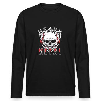 Heavy Metal - T-shirt manches longues Premium bio Homme - noir - Devant - Nico (187cm)