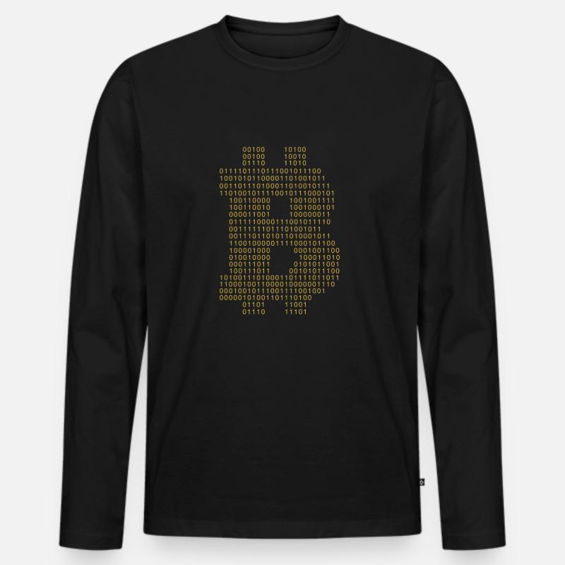 Bitcoin Code Blockchain Kryptowährung HODL - Männer Premium Bio Langarmshirt - Schwarz