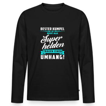 Bester Kumpel Geschenk Beste Freunde Bro Buddy - Männer Premium Bio Langarmshirt - Schwarz - Vorne - Nico (187cm)