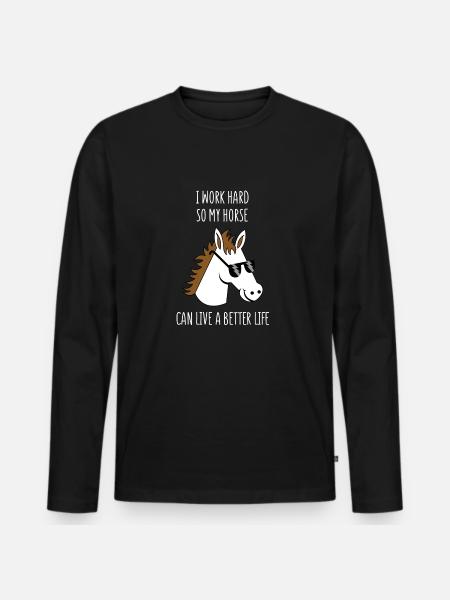 Pferdewirt - Cheval - travail - Equitation - Stable - T-shirt manches longues Premium bio Homme - noir
