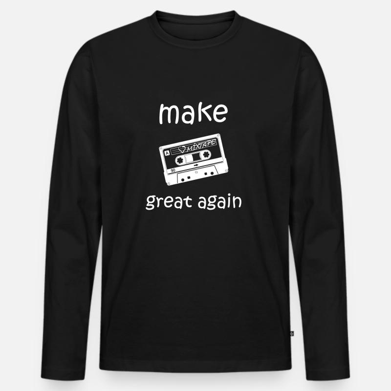 make kasette great again - Männer Premium Bio Langarmshirt - Schwarz