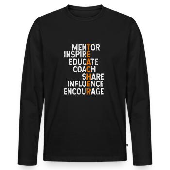 Gift for teacher or teacher - Men's Premium Organic Long Sleeve Shirt - black - Front - Nico (187cm)