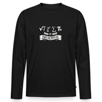 I Ate Some Pie and it was DELICIOUS Pi day Math - Men's Premium Organic Long Sleeve Shirt - black - Front - Nico (187cm)