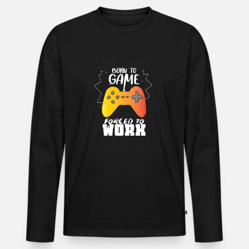Gaming Nerd Geek Geschenkidee - Männer Premium Bio Langarmshirt - Schwarz