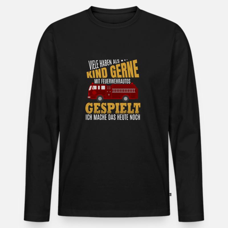 firetruck2 - Männer Premium Bio Langarmshirt - Schwarz