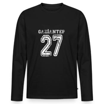 27 Gaziantep plaque d'immatriculation turque comme un cadeau - T-shirt manches longues Premium bio Homme - noir - Devant - Nico (187cm)