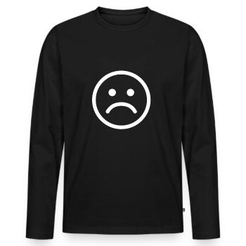 Sad unhappy sad smiley - Men's Premium Organic Long Sleeve Shirt - black - Front - Nico (187cm)