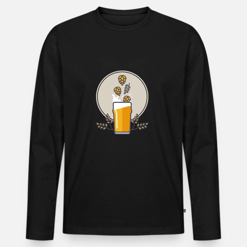 Beersplash - Männer Premium Bio Langarmshirt - Schwarz