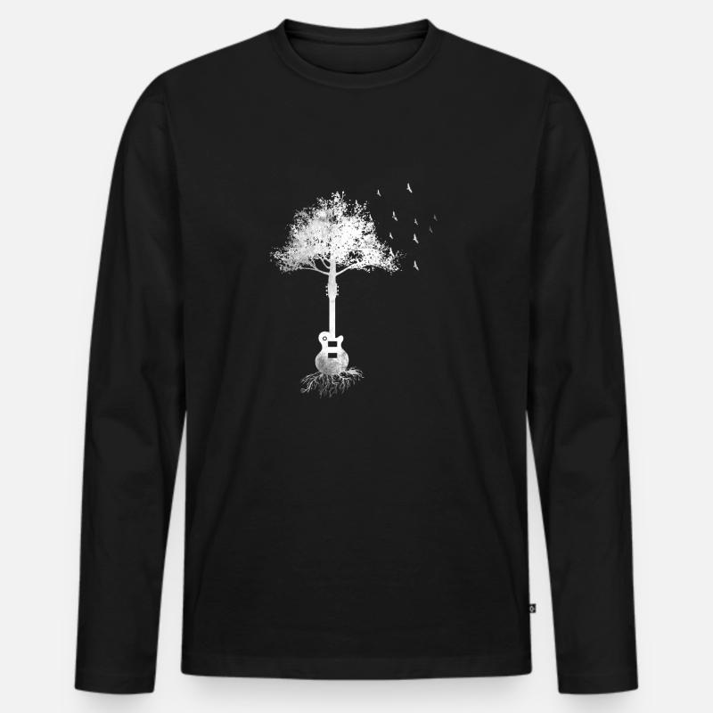 Geschenk Baum Gitarrist Gitarre E-Gitarre eGitarre - Männer Premium Bio Langarmshirt - Schwarz