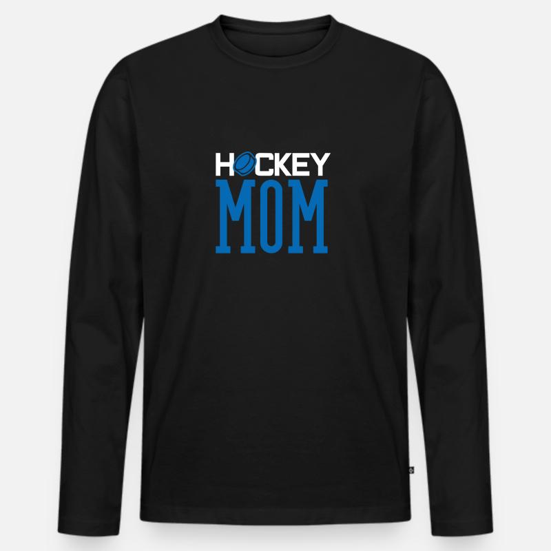 Hockey Mama - Männer Premium Bio Langarmshirt - Schwarz