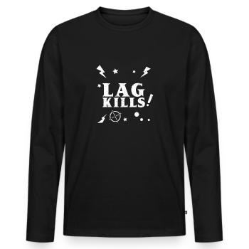 lag kills fps esports gaming gamer shooter nerd - Männer Premium Bio Langarmshirt - Schwarz - Vorne - Nico (187cm)