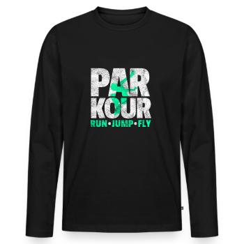 Parkour Geschenk Le Parcour Freerunning - Männer Premium Bio Langarmshirt - Schwarz - Vorne - Nico (187cm)