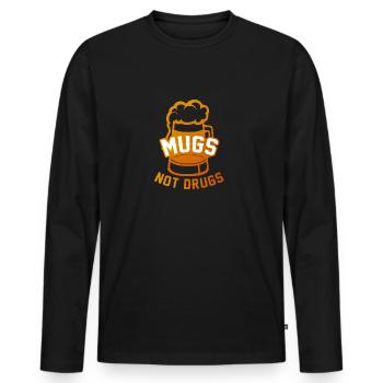 Tasses pas boire la drogue naissance drôle de cadeau - T-shirt manches longues Premium bio Homme - noir - Devant - Nico (187cm)
